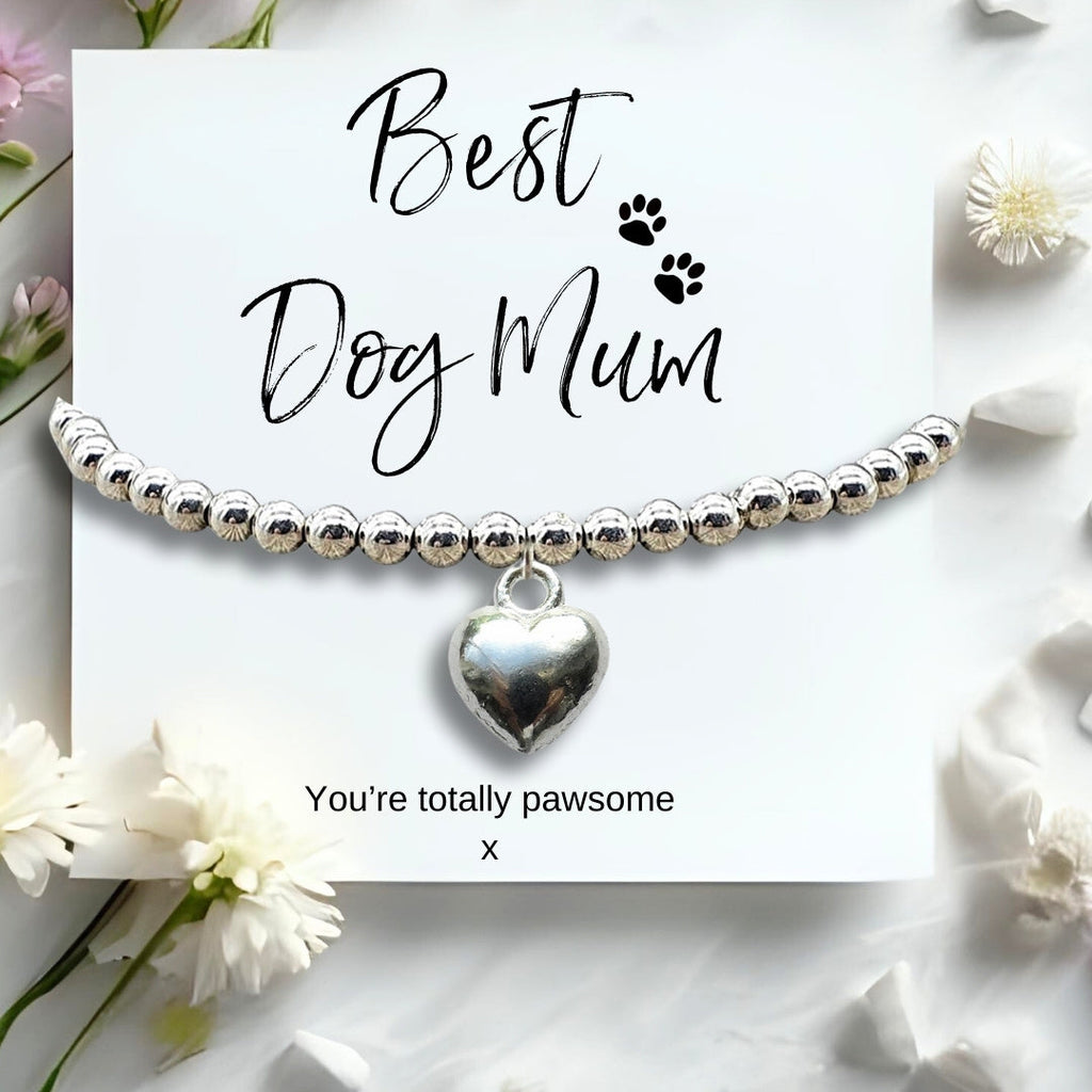 Dog Mum Gift Box – Silver Heart Bracelet & Chocolates