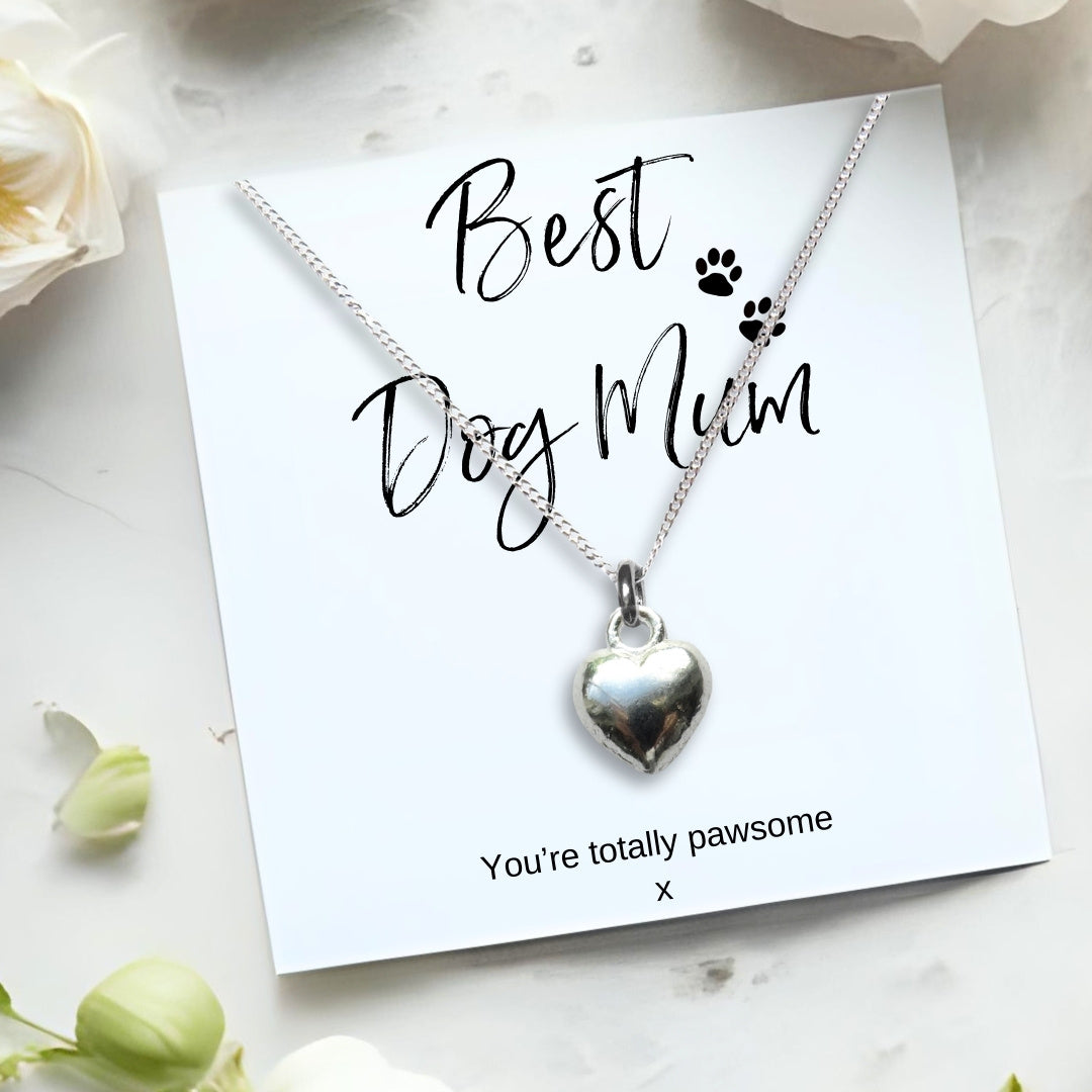 Dog Mum Gift Box – Silver Heart Necklace & Chocolates