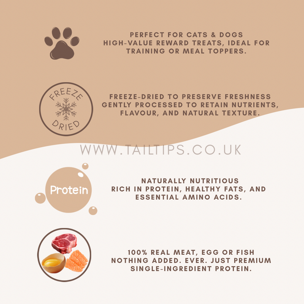 Salmon Swoon - 100% Freeze-Dried Salmon Treats | Pure & Natural | Tail Tips UK | 50g pack