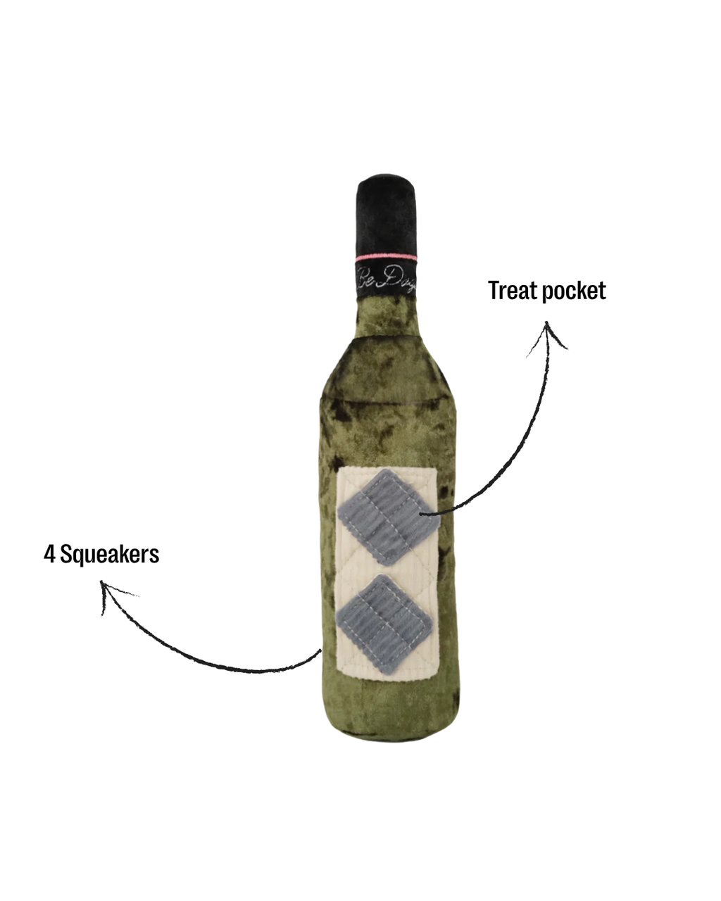 Merlot Wine Bottle Dog Toy