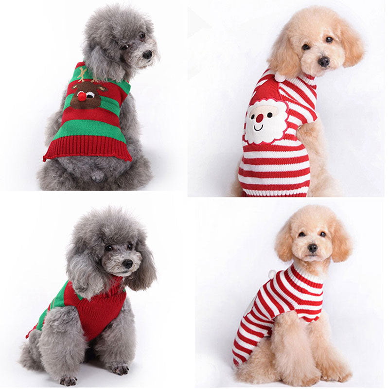 Festive Santa & Reindeer Christmas Dog Jumper