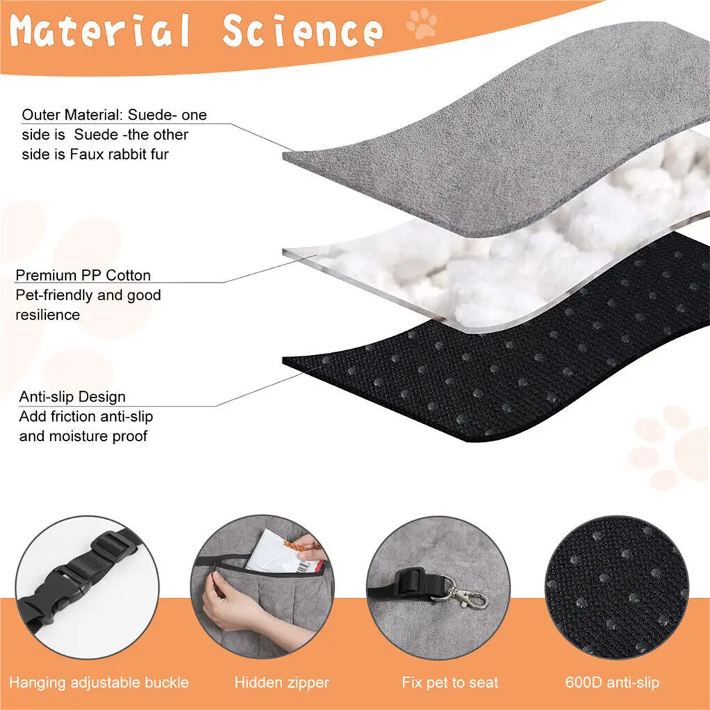 Luxury Padded Dog Car Booster Seat