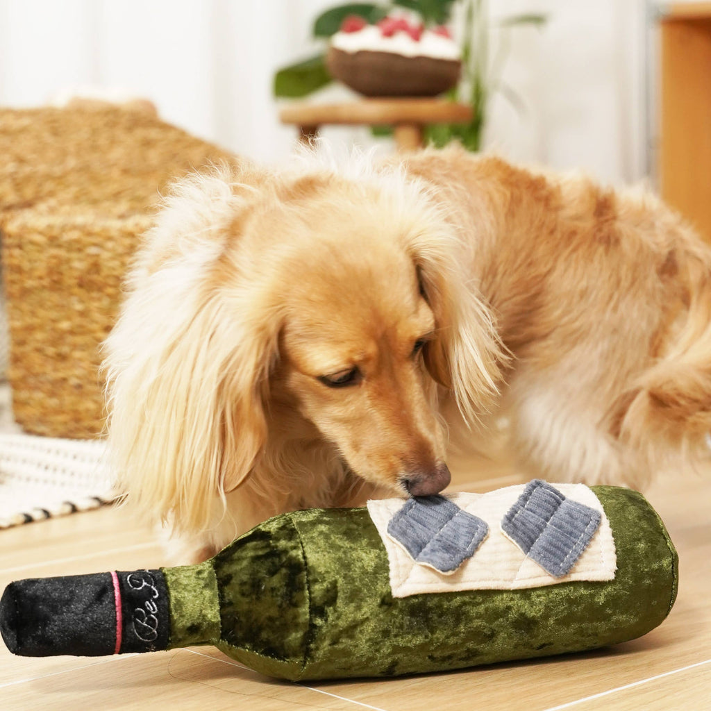 Merlot Wine Bottle Dog Toy