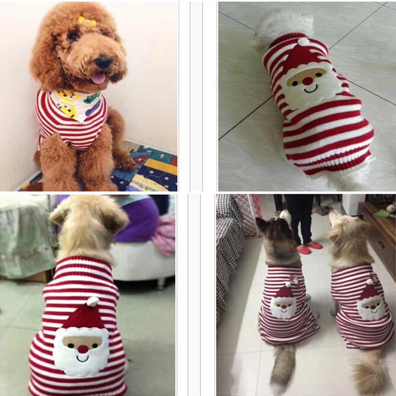 Festive Santa & Reindeer Christmas Dog Jumper
