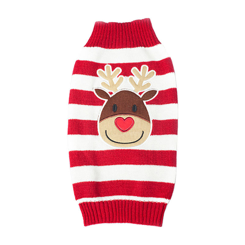 Festive Santa & Reindeer Christmas Dog Jumper