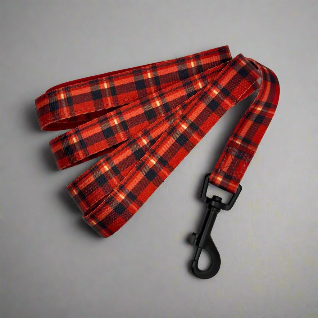 Red Tartan Dog Lead - 5ft
