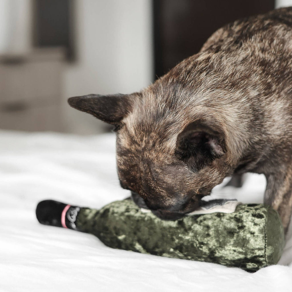 Merlot Wine Bottle Dog Toy