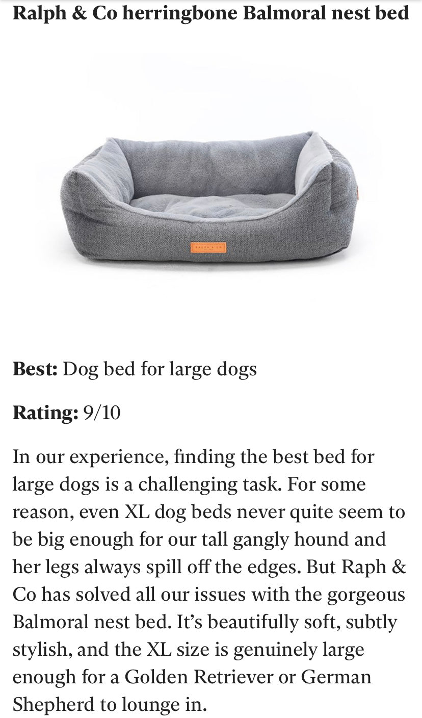 The Balmoral Luxury Herringbone Dog Bed